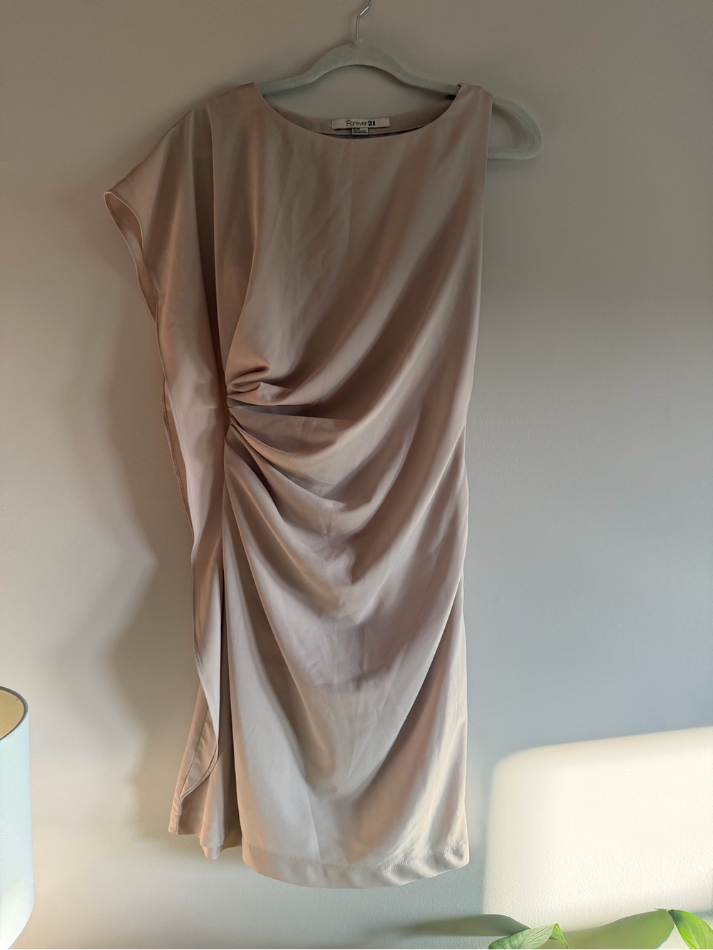 Forever 21 Blush One-Shoulder Ruched Dress